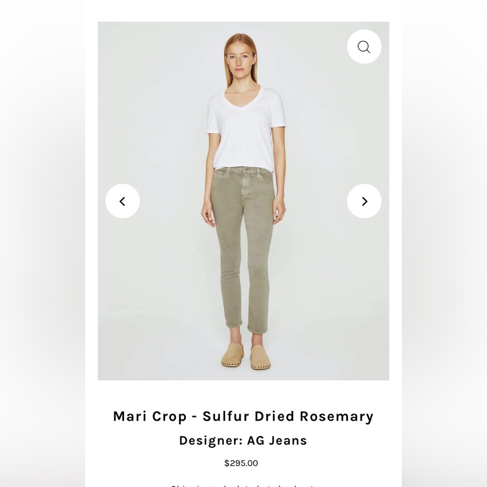 AG Adriano Goldschmied Mari Crop Jeans in Sulfur Dried Rosemary